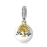 925 Silver Tortoise Sunflower Dangle Charm Bead for Bracelet Pendant