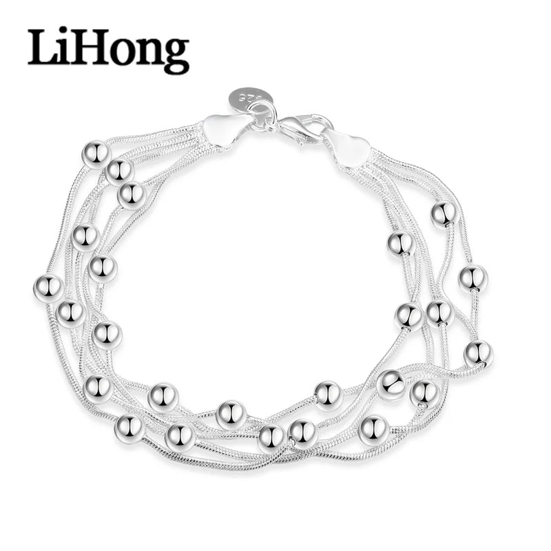 925 Silver Snake Chain Bracelet for Women 7 inch