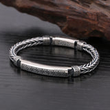 Thai Silver Pattern Braided Bracelet Retro Style