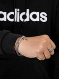 Thai Silver Braided Bracelet Retro Style Unique Gift for Men