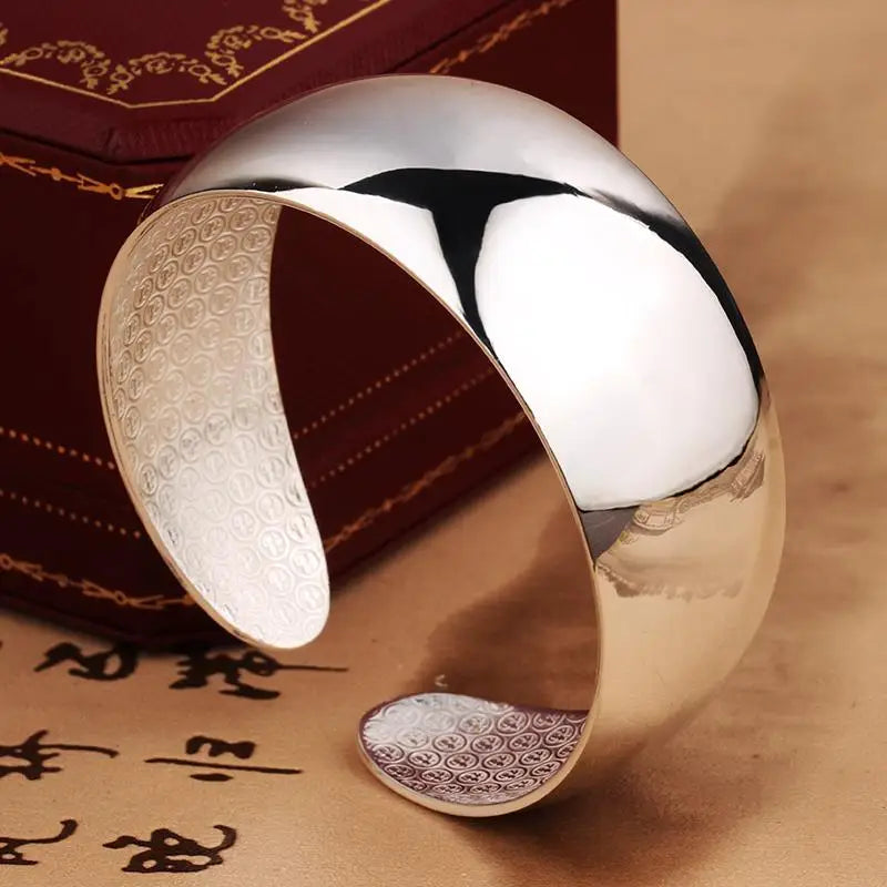 Ethnic Style Solid Silver Bracelet for Young Women