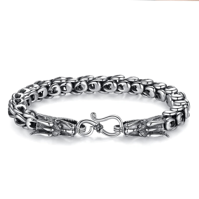 Retro Thai Silver Bracelet Double Collar Domineering Style Personality