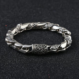 Vintage Punk High Polished Silver Bracelet for Men