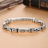 Men's Retro Keel Peace Pattern Woven Chain Bracelet