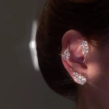 Sparkling Zircon Ear Cuff Clip Earrings - Wedding Jewelry