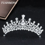 Silver Crystal Diadems For Women Wedding Tiaras Crowns Rhinestone Hair Ornaments