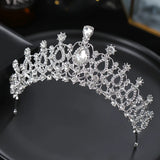 Silver Crystal Diadems For Women Wedding Tiaras Crowns Rhinestone Hair Ornaments
