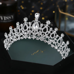 Silver Crystal Diadems For Women Wedding Tiaras Crowns Rhinestone Hair Ornaments