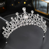 Silver Crystal Diadems For Women Wedding Tiaras Crowns Rhinestone Hair Ornaments