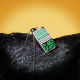 Emerald Green Geometric Enamel Necklace for Women