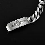 Silver Cuban Men's Bracelet Heavy Solid Chain