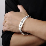 Silver Cuban Men's Bracelet Heavy Solid Chain