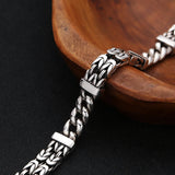 Silver Double-row Keel Pattern Peace Bracelet Classic Distressed
