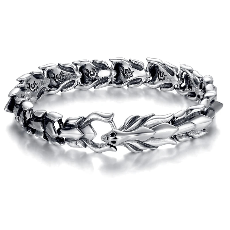 Silver Dragon Bracelet Men Domineering Personality Retro Men's Keel Street Chain