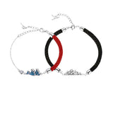 Silver Epoxy Mountain Wave Pendant Couple Bracelet Long-distance Love Jewelry