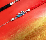 Silver Epoxy Mountain Wave Pendant Couple Bracelet Long-distance Love Jewelry