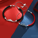 Silver Epoxy Mountain Wave Pendant Couple Bracelet Long-distance Love Jewelry