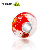 Silver Foil Silk Zircon Glass Bead 925 Silver Bracelet