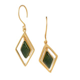 Silver Inlaid Hetian Chalcedony Palace Earrings