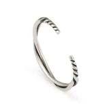 Silver Twisted Wire Bracelet Retro Men's Jewelry