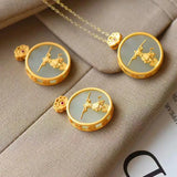 Silver Inlaid Hetian Jade Necklace Big Pendant Women's Jewelry
