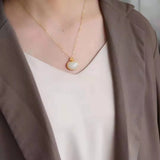 Chinese Style Hetian Jade Pendant Necklace Silver Inlaid Retro Craft Jewelry