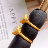 Silver Inlaid Hetian Jade Small Ingot Ring Chinese Style Retro Palace