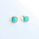 Silver Inlaid Turquoise Earrings for Women