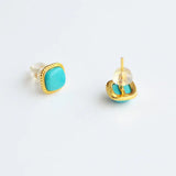 Silver Inlaid Turquoise Earrings for Women