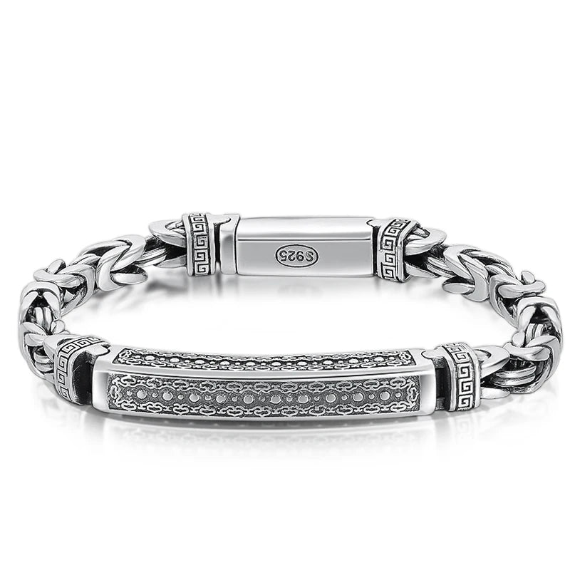 Men's Peace Pattern Bracelet Retro Hipster Buckle Chain Gift Jewelry