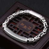 Men's Peace Pattern Bracelet Retro Hipster Buckle Chain Gift Jewelry