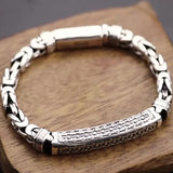 Men's Peace Pattern Bracelet Retro Hipster Buckle Chain Gift Jewelry