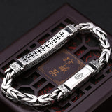 Silver Peace Pattern Bracelet Retro Hipster Chain Gift Jewelry