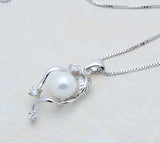 Women's 925 Sterling Silver Necklace Zircon Pendant Clavicle Chain