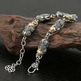 Silver Lucky Gathering Men Bracelet Chinese Style Retro Personalized Jewelry