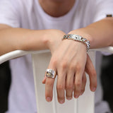 Silver Men's Bracelet Glossy Men's Chain Domineering Retro Personality