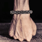 Silver Men's Bracelet Retro Popcorn Chain