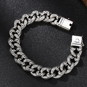 Silver Men's Bracelet Thick Style Hipster Domineering Gift Tank Chain