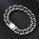 Silver Men's Bracelet Thick Style Hipster Domineering Gift Tank Chain