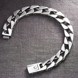 Silver Men's Personalized Rattan Garland Buckle Tank Bracelet