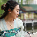 Silver Hetian Jade Owl Pendant Necklace Chinese Retro Women's Jewelry