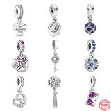 Silver Key Life Tree Charm S925 Bracelet Charms Beads DIY Jewelry