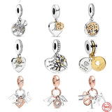 Silver Key Life Tree Charm S925 Bracelet Charms Beads DIY Jewelry