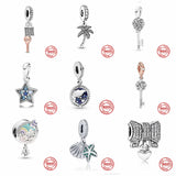 Silver Key Life Tree Charm S925 Bracelet Charms Beads DIY Jewelry