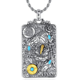 Silver Pixiu Pendant Men Lucky Transfer Amulet Chinese Retro Necklace