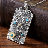 Silver Pixiu Pendant Men Lucky Transfer Amulet Chinese Retro Necklace