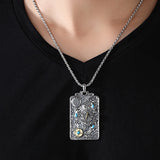 Silver Pixiu Pendant Men Lucky Transfer Amulet Chinese Retro Necklace
