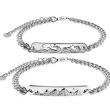 Mountain & Sea Couple Bracelets Silver Plated Classic Personality Jewelry Gift