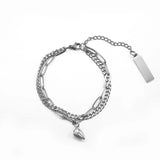 Magnet Heart Couple Bracelets Silver Plated