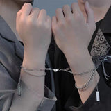 Magnet Heart Couple Bracelets Silver Plated